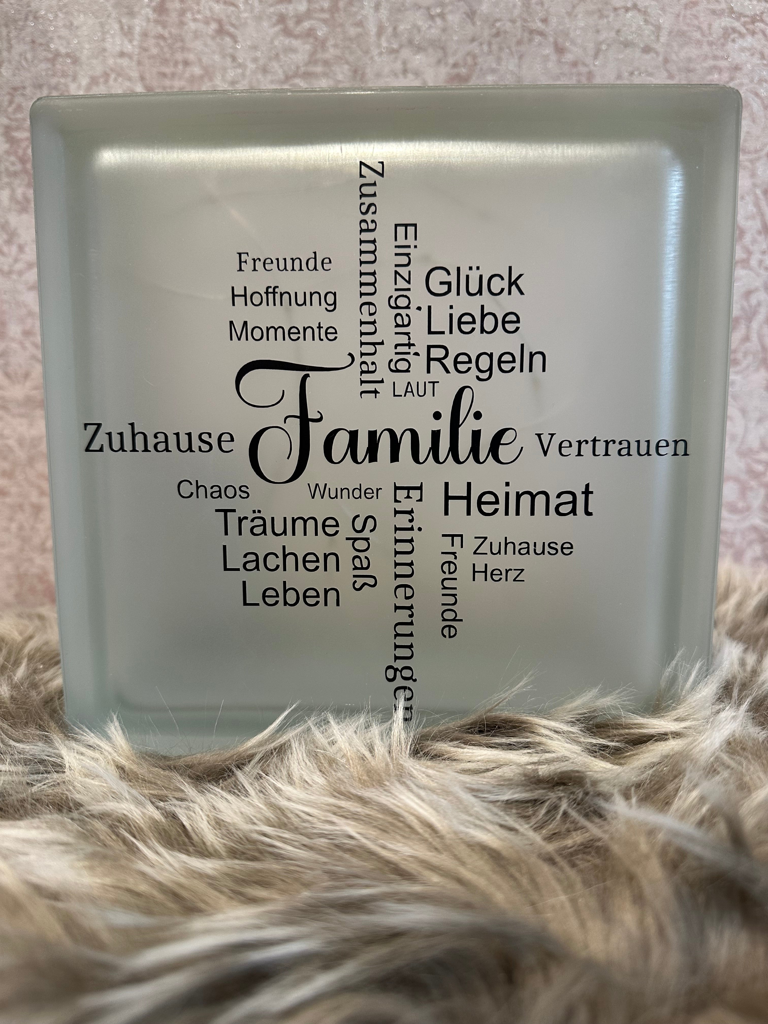 Glasbaustein "Familienkreuz"