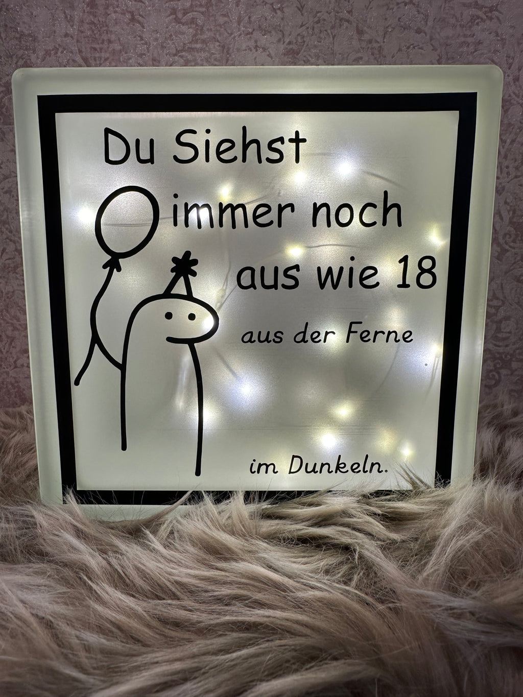 Glasbaustein " Du siehst immer noch..."