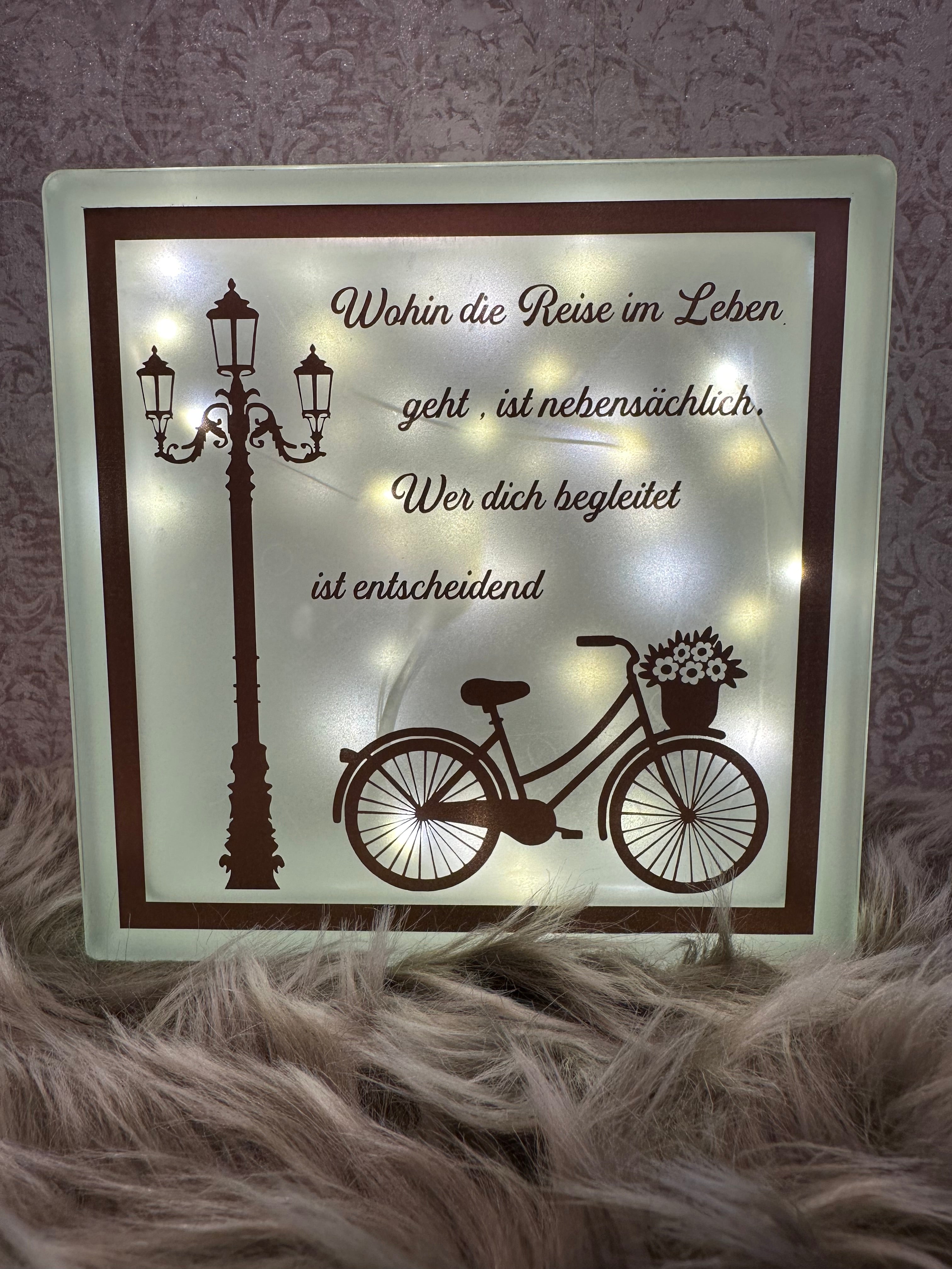 Glasbaustein "Wohin die Reise ..."