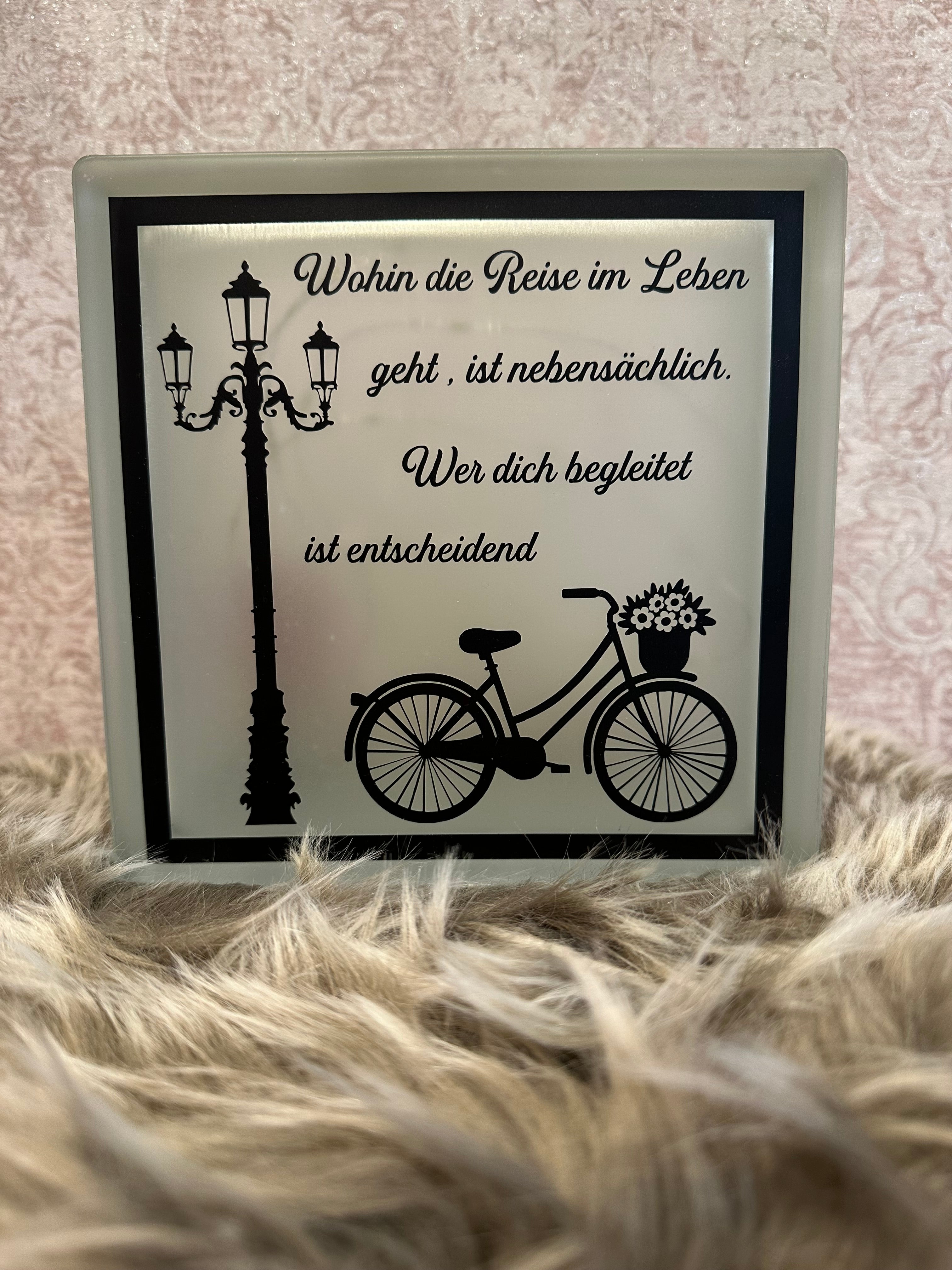 Glasbaustein "Wohin die Reise ..."