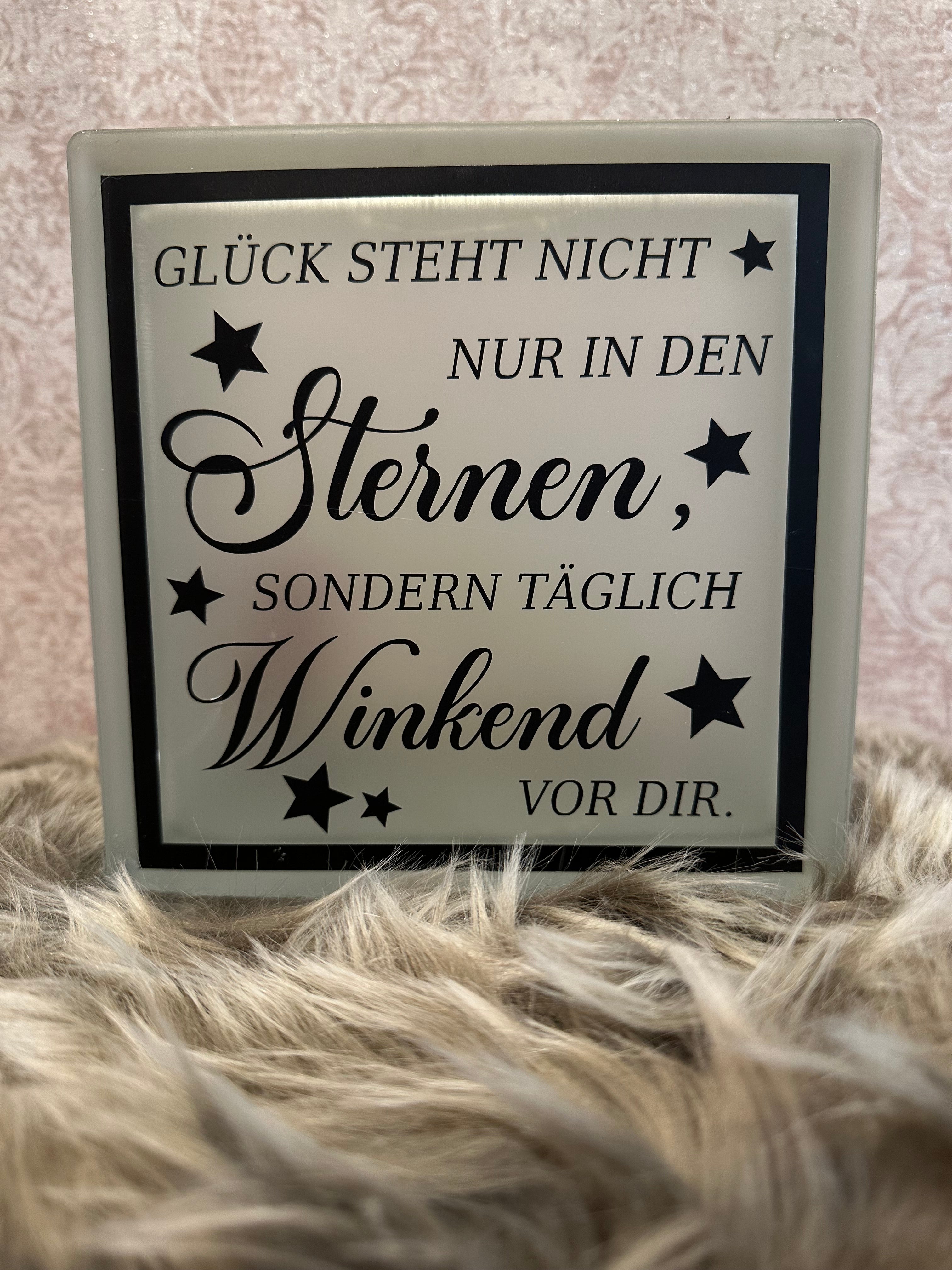Glasbaustein "Glück steht nicht nur in den Sternen..."