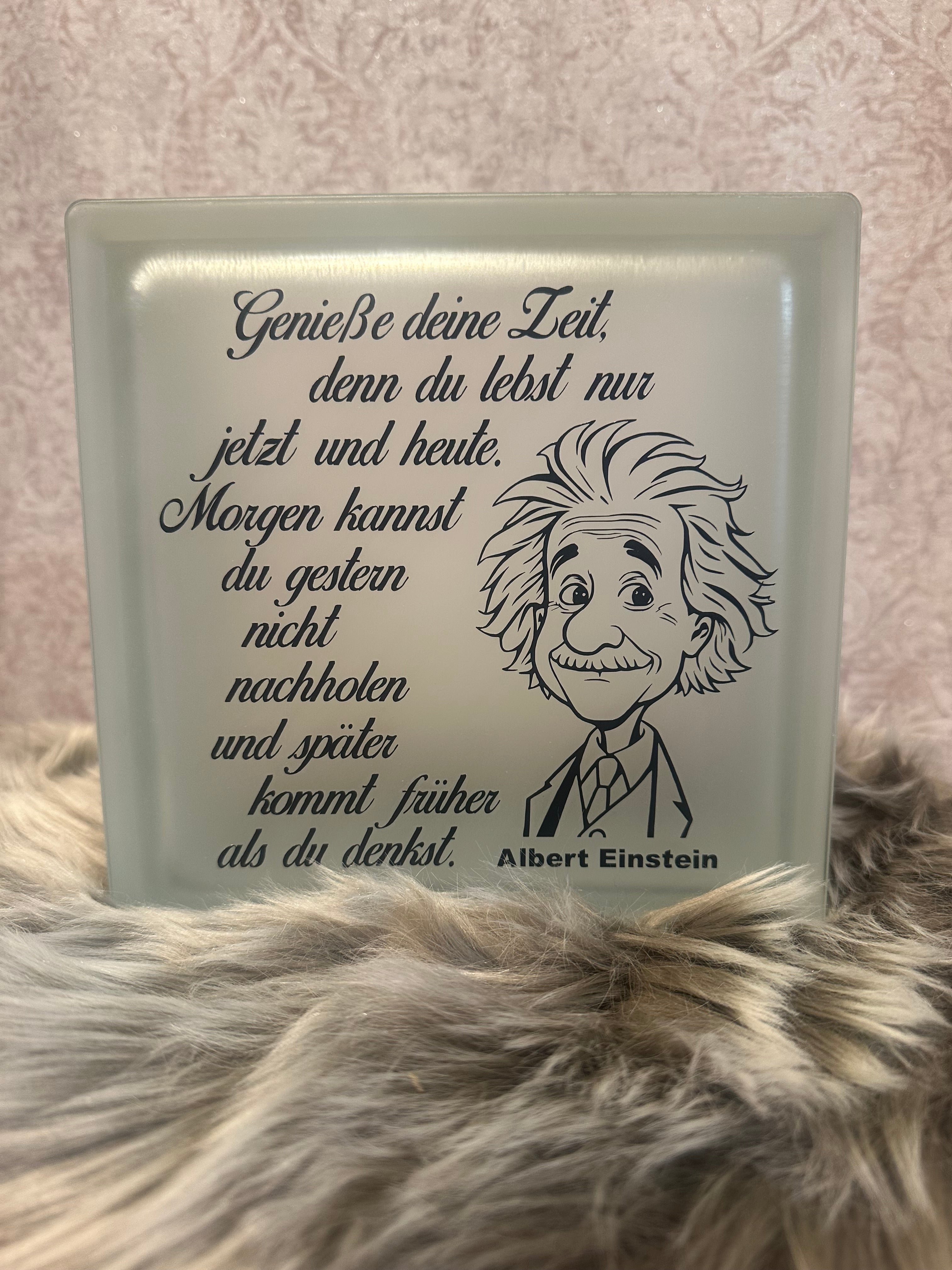 Glasbaustein Albert Einstein